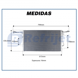 Condensadores CONDENSADOR FORD ECOSPORT / NEW FIESTA AMAZON / ROCAM 1.6 02> Imagem 3