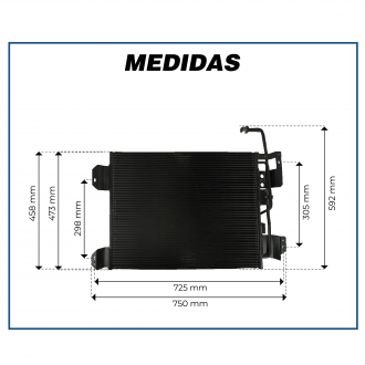Condensadores CONDENSADOR CAMINHÃO MERCEDES BENZ AXOR OEM: A9405000254 Imagem 8