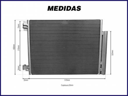 Condensadores CONDENSADOR RENAULT LOGAN / SANDERO / DUSTER / OROCH - 2014>2016 Imagem 3