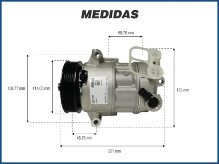 Compressores COMPRESSOR MAHLE - FIAT TORO 1.8 / 2.0 / 2.4 / JEEP RENEGADE 1.8 / 2.0 / COMPASS 2.0 / FREEDOM - 2015>2020 Imagem 4