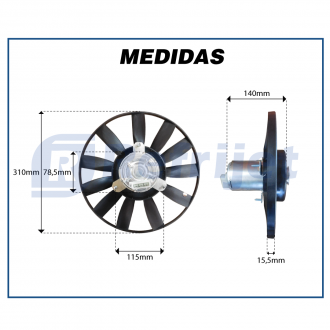 Eletroventiladores ELETROVENTILADOR - VOLKSWAGEN GOLF MEXICANO / PASSAT ALEMÃO 1.8 / 2.0 - 1994>1998 Imagem 6