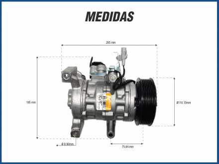 Compressores COMPRESSOR TOYOTA YARIS 1.3/1.5 2018/2021 10SRE11C 6PK Imagem 4