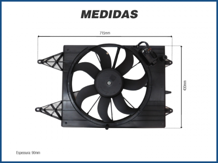 Eletroventiladores ELETROVENTILADOR DO RADIADOR - VOLKSWAGEN POLO / GOL G5 / VOYAGE / FOX Imagem 2