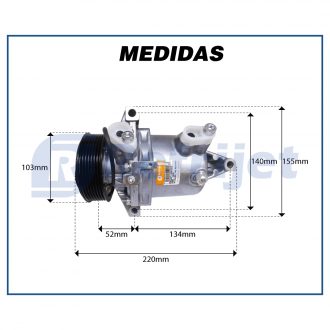 Compressores COMPRESSOR AR NISSAN MARCH 1.6 / VERSA 1.6 - 2012>2015 Imagem 7