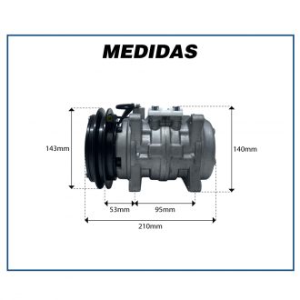 Compressores COMPRESSOR 10P15 1A 12V ORELHA - JOHN DEERE 1450 / VALTRA 1780 / BM 100 / BM 110 / BM 120 / BM 125 - BC447190 - 153ORC Imagem 5