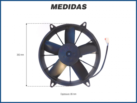 Eletroventiladores ELETROVENTILADOR SPAL VA03-AP50-C / 34A 11'' 12V ASP PERFIL ALT Imagem 2