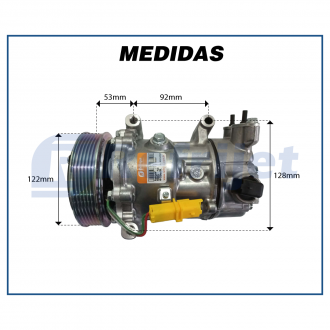 Compressores COMPRESSOR C3/C4 2004/2011 PEUGEOT 206/207/208/307/308 2010/2017 C/ VALVULA ELETRONICA Imagem 6