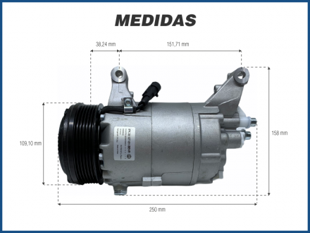 Compressores COMPRESSOR MARELLI - FIAT PALIO / STRADA E-TORQ / DOBLO / IDEA / LINEA / PUNTO / SIENA 105MM - 2011>2015 Imagem 5