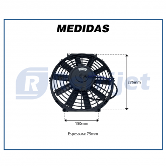 Eletroventiladores ELETROVENTILADOR 12V 10" SOPRANTE PA RETA Imagem 3