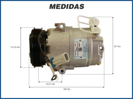 Compressores COMPRESSOR DELPHI - CHEVROLET CELTA / PRISMA 1.0 / 1.4 - 2012>2015 Imagem 3