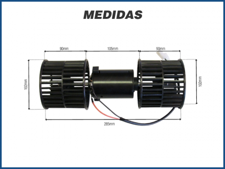 Motores MOTOR ELÉTRICO EIXO DUPLO COM TURBINA 24V Imagem 3