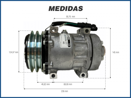 Compressores COMPRESSOR SANDEN FLX7 4419 2A 125MM 12V R134A  FURO PASSANTE Imagem 5