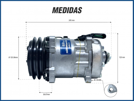 Compressores COMPRESSOR SANDEN EDGE 7H15 4862 FLEX 24V 2A 8 ORELHAS R134A Imagem 5