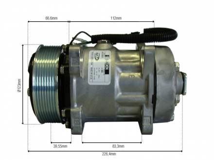 Compressores COMPRESSOR SANDEN 7H15 FLX7 4866 8 ORELHAS PV8 119MM 24V R134A Imagem 6