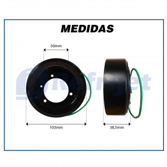 Componentes CONJUNTO DE EMBREAGEM DO COMPRESSOR SANDEN 7H15 24 VOLTS POLIA 2A 132MM Imagem 10