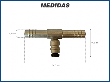 Conexões UNIÃO EMENDA #10 COM ADAPTADOR R134A ALTA PRESS-O Imagem 2