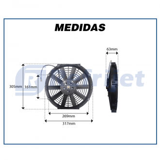 Eletroventiladores ELETROVENTILADOR 12V 12" SOPRANTE PA RETA Imagem 4