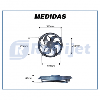 Eletroventiladores ELETROVENTILADOR DO RADIADOR E CONDENSADOR CITROEN PICASSO TODOS OEM-1250H6 Imagem 3