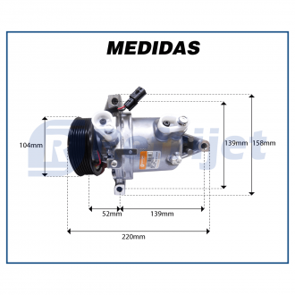 Compressores COMPRESSOR CALSONIC KANSEI NISSAN KICKS 1.6 2016>2019 Imagem 7