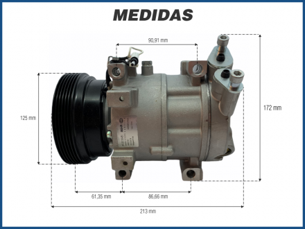 Compressores COMPRESSOR MAGNETI MARELLI - RENAULT CLIO / LOGAN / MEGANE 1.6 / SANDERO / DUSTER - 1999>2015 Imagem 5