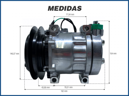 Compressores COMPRESSOR SD7H13 U7360 MÁQUINA NEW HOLLAND CANAL B Imagem 5