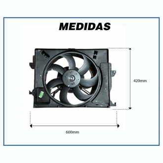 Eletroventiladores ELETROVENTILADOR DO RADIADOR HYUNDAI VELOSTER / HB20 1.6 / KIA RIO 2012> / ACCENT 2012> OEM-253801R050 Imagem 2