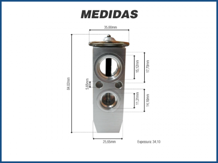 Filtros e Válvulas VÁLVULA DE EXPANSÃO BLOCK - NISSAN SENTRA / MARCH / VERSA Imagem 2