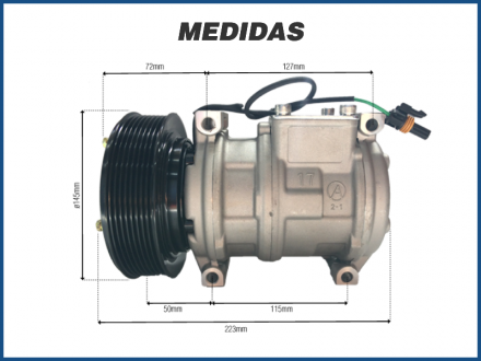 Compressores COMPRESSOR JOHN DEERE COLHEITADEIRA  7210J / 7215J - 10PA17C TAPA PÓ Imagem 5