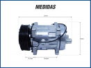 Compressores COMPRESSOR 7H15 8 ORELHAS R134 12 V PV8 SAIDA HORIZ. Imagem Miniatura 4