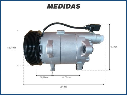 Compressores COMPRESSOR DENSO - VOLKSWAGEN GOLF / BORA / NEW BEETLE / AUDI A3 1.6 - 1999>2014 (SENTIDO HORÁRIO) Imagem 4