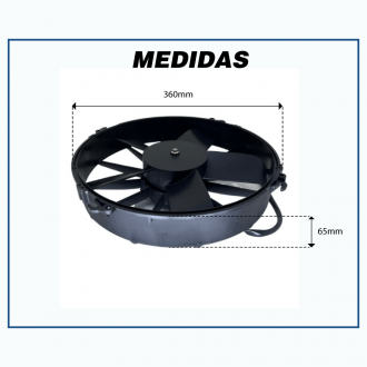 Eletroventiladores ELETROVENTILADOR UNIVERSAL SOPRADOR 12 POLEGADAS PERFIL ALTO 24 VOLTS 6500HS ONIBUS SPHEROS / THERMO KING / EUROAR / VMG AIRES Imagem 3