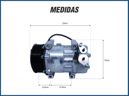 Compressores COMPRESSOR MAHLE 7H15 PASS 8PK 24V SCANIA POLIA 119MM (8067) Imagem 4