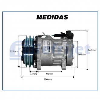 Compressores COMPRESSOR SANDEN 7H15 4664 12V 2A 8 ORELHAS R134A Imagem 5