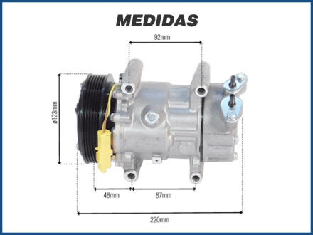 Compressores COMPRESSOR PEUGEOT 206 / CITROEN C3 / XSARA - 7V16 Imagem 4