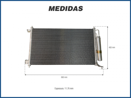 Condensadores CONDENSADOR NISSAN TIIDA - 2008>  FLUXO PARALELO OEM-92100ZW4D Imagem 1