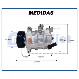 Compressores COMPRESSOR AUDI A3 1.4 TFSI 2014>2022 / VW GOLF 1.4 TSI 2013>2022 - POLO 1.0/1.6 2017>2022 - NIVUS 1.0 2020> - TAOS 2021> VIRTUS 2017>2022 - T-CROSS 1 Imagem 6