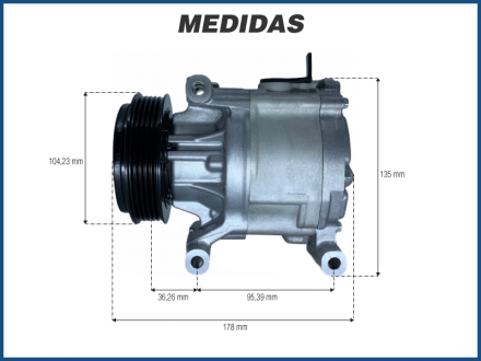 Compressores COMPRESSOR DENSO SCROLL - FIAT PALIO / PALIO WEEKEND 1.0 / 1.3 / 1.4 - 2004>2008 Imagem 5