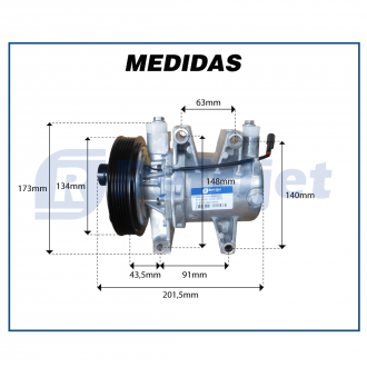 Compressores COMPRESSOR  - CHEVROLET S10 2.4 8V SOHC L4 LS / LT FLEX - 2012>2019 Imagem 8