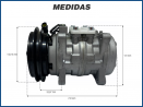 Compressores COMPRESSOR 10P15 8 ORELHAS R-134 24V 1A  BC447190-1550RC Imagem Miniatura 5