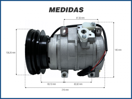 Compressores COMPRESSOR MAGNET MARELLI 10S17C COM TAPA PO CATERPILLAR Imagem 5