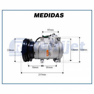 Compressores COMPRESSOR 10S17C - 24V COM TAPA PÓ CATERPILLAR / KOMATSU ESCAVADEIRA Imagem 5