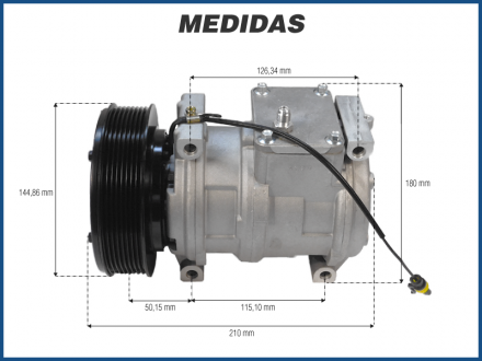 Compressores COMPRESSOR JOHN DEERE COLHEITADEIRA  7210J / 7215J - 10PA17 140MM Imagem 4