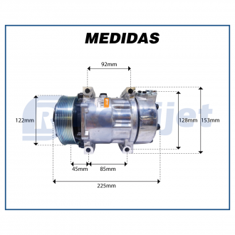 Compressores COMPRESSOR MODELO 7H15 8290 CAMINHÃO SCANIA TRAÇÃO 8X4 2008>2011 24 VOLTS POLIA 8PK 125MM Imagem 7