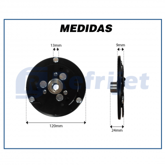 Componentes CONJUNTO DE EMBREAGEM DO COMPRESSOR SANDEN 7H15 24 VOLTS POLIA 2A 132MM Imagem 9