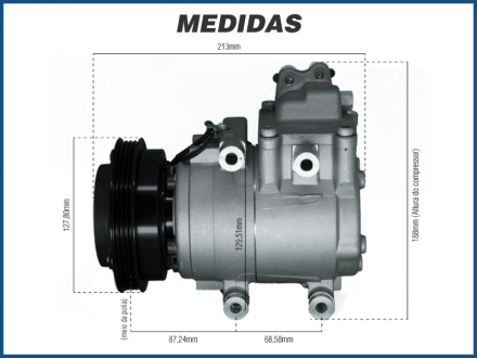 Compressores COMPRESSOR VALEO - HYUNDAI TUCSON / KIA SPORTAGE - 2010>2015 Imagem 4