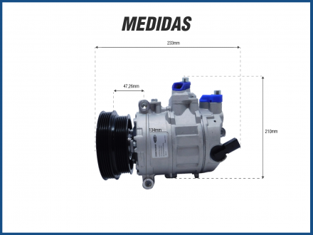 Compressores COMPRESSOR MARELLI - VOLKSWAGEN JETTA / BORA / GOLF - 2.5 20V - POLIA DUPLA  2006>2011 Imagem 5