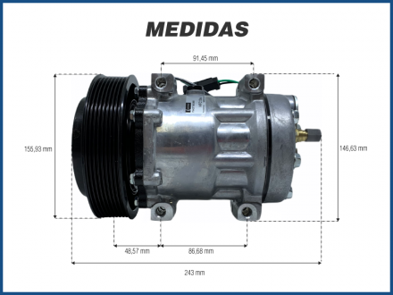 Compressores COMPRESSOR DENSO - CATERPILLAR POLIA 152MM MOD. 7H15 PASSANTE Imagem 5