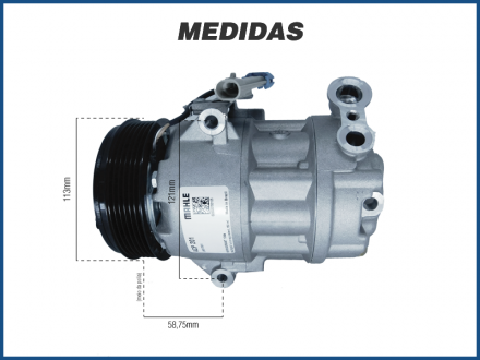 Compressores COMPRESSOR MAHLE - CHEVROLET ASTRA - 2002>2009 / VECTRA - 2006>2012 Imagem 4