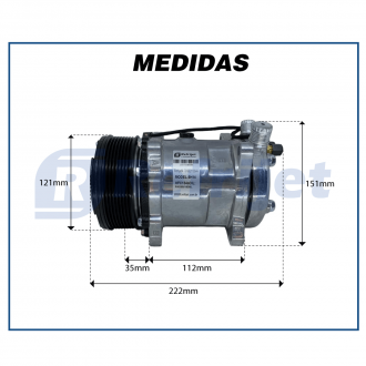 Compressores COMPRESSOR 5H14 - 8PK 24V R134 132MM Imagem 6