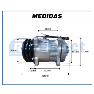 Compressores COMPRESSOR 7H15 - FLEX 2A 12V R134A 125MM Imagem 7